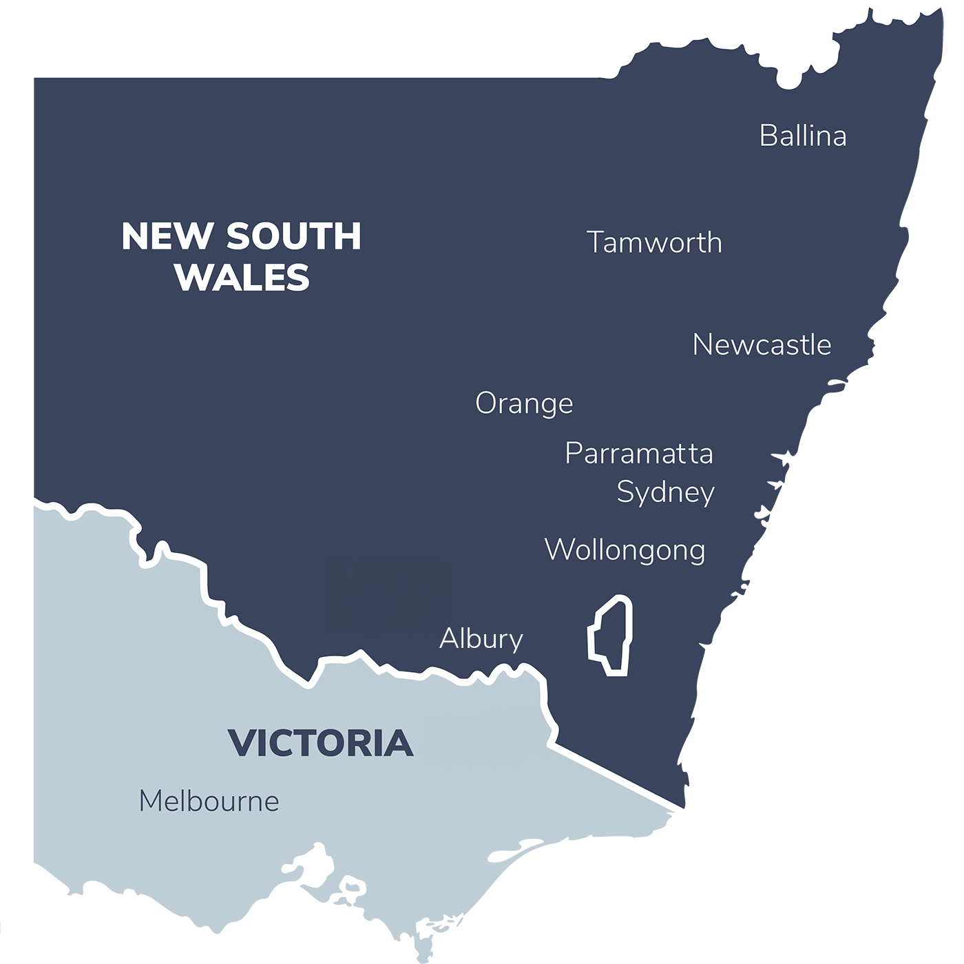 Australia Map with Super Fund Locations